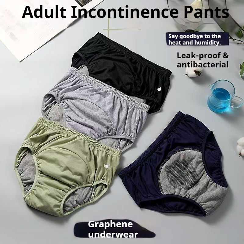 Boxer Brief Pack Cotton - Grafen Antibakteriyel Yetişkin Bezi, Sızdırmaz, Rahat,
