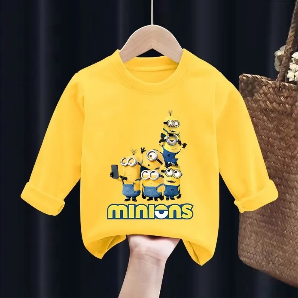 Undershirt Crew Neck - Minionses Uzun Kollu Anime Figürlü Tişört,